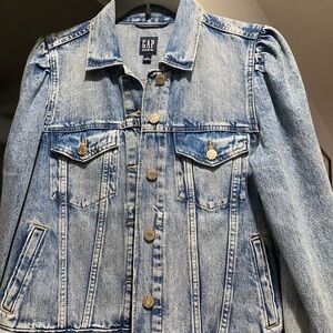 GAP Blue Jean Jacket with Puffed Shoulders